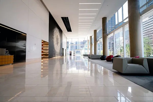 office lobby after cleaning