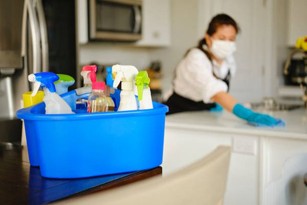 Professional home cleaning service team